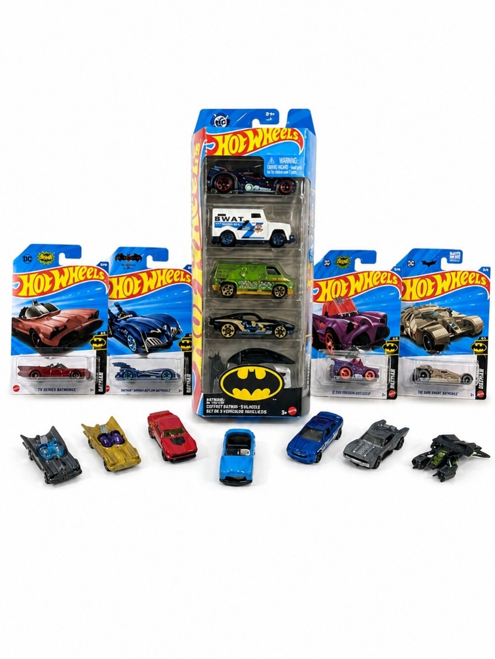Hot Wheels Batman Lot of 18 - 5-Pack, Tooned, TV Series, Batmobile & More - NEW
